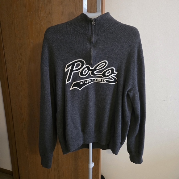 Polo Ralph Lauren Other - Polo by Ralph Lauren Mens Charcoal Quarter-Zip Sweater